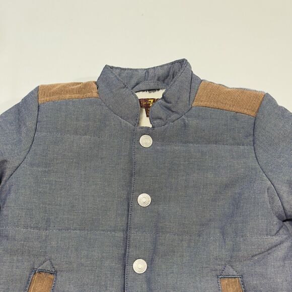 7 For All Mankind Bomber Jacket With Sherpa Lining 18 Months Snap Buttons Blue - Picture 3 of 13